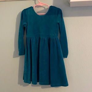 Hannah Andersson Velvet Dress - turquoise Size 4